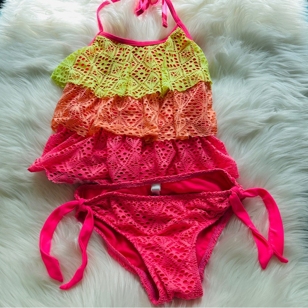 5 x $25 SO Colorful Tiered Lace Bikini Set, 7-8